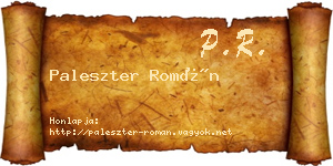 Paleszter Román névjegykártya